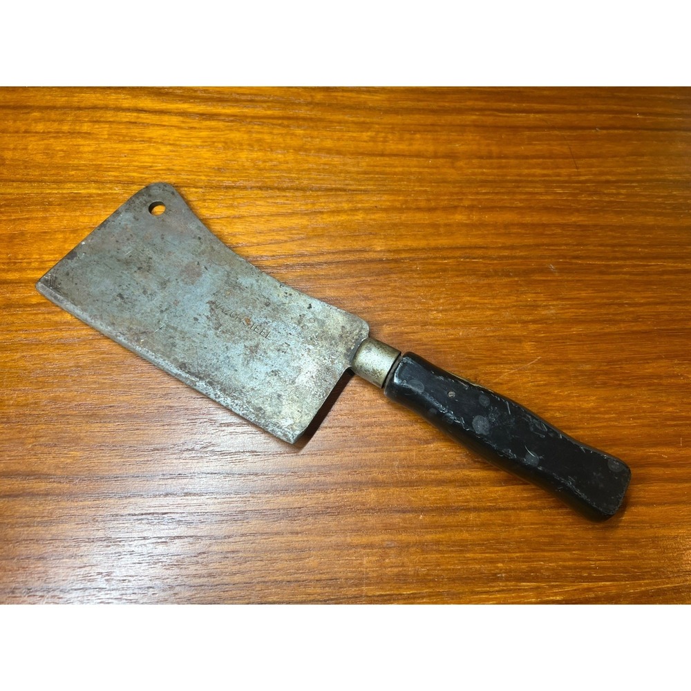 VINTAGE Razor Steel 12" INCH MEAT CLEAVER BUTCHER KNIFE 6" Blade